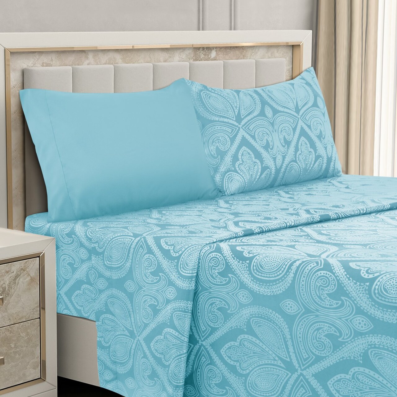 Paisley Printed - Deep Pocket Premier Microfiber 6 Piece Bed Sheet Set